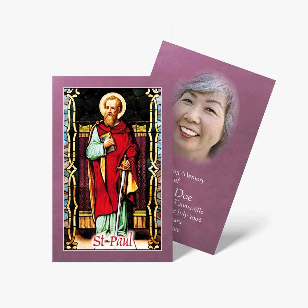 a card with a picture of st paul on it