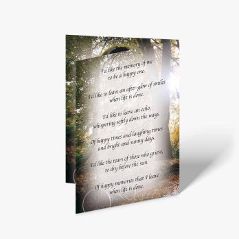 a poem for the person memorial card