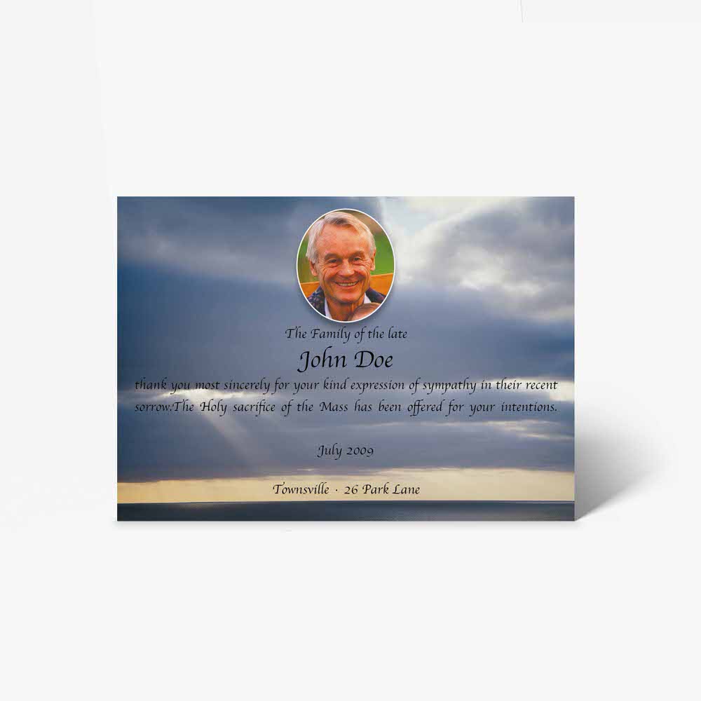 funeral card template - sunset