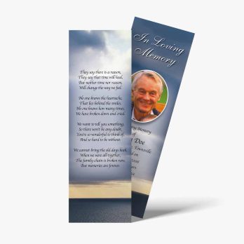 a bookmark with a photo of a man on it