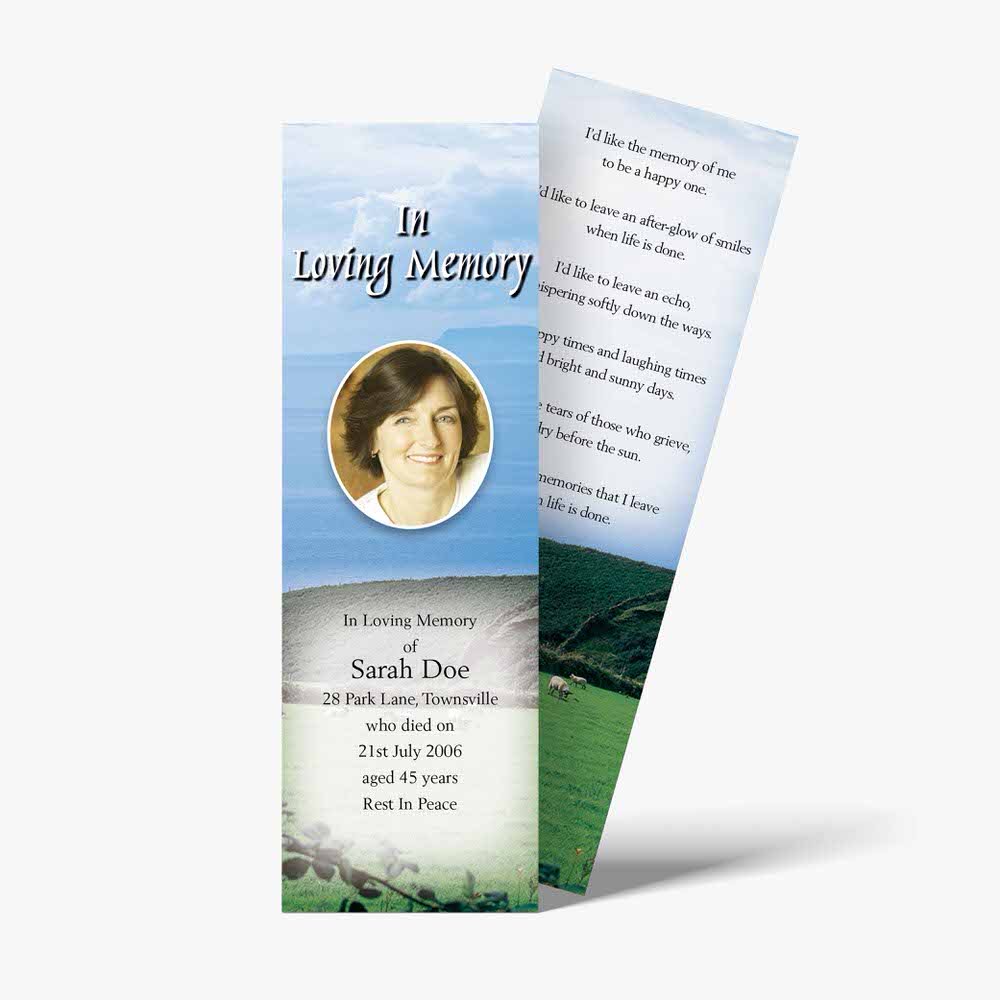 funeral bookmarks - free funeral bookmarks templates