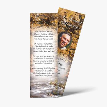 a bookmark with a picture of a man and a poem