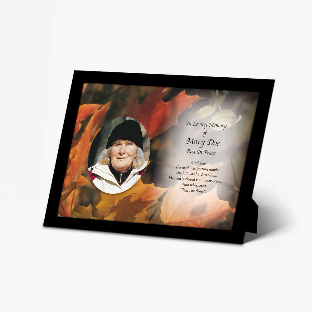 fall leaves memorial photo frame