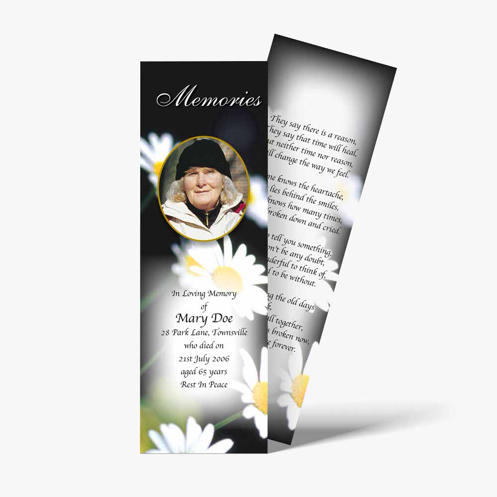 a bookmark with a photo of a woman and flowers