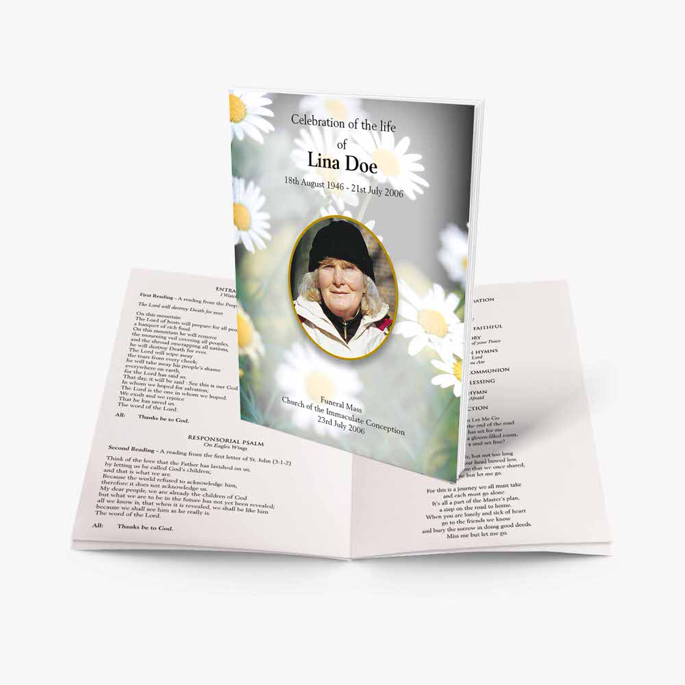 flower funeral program template