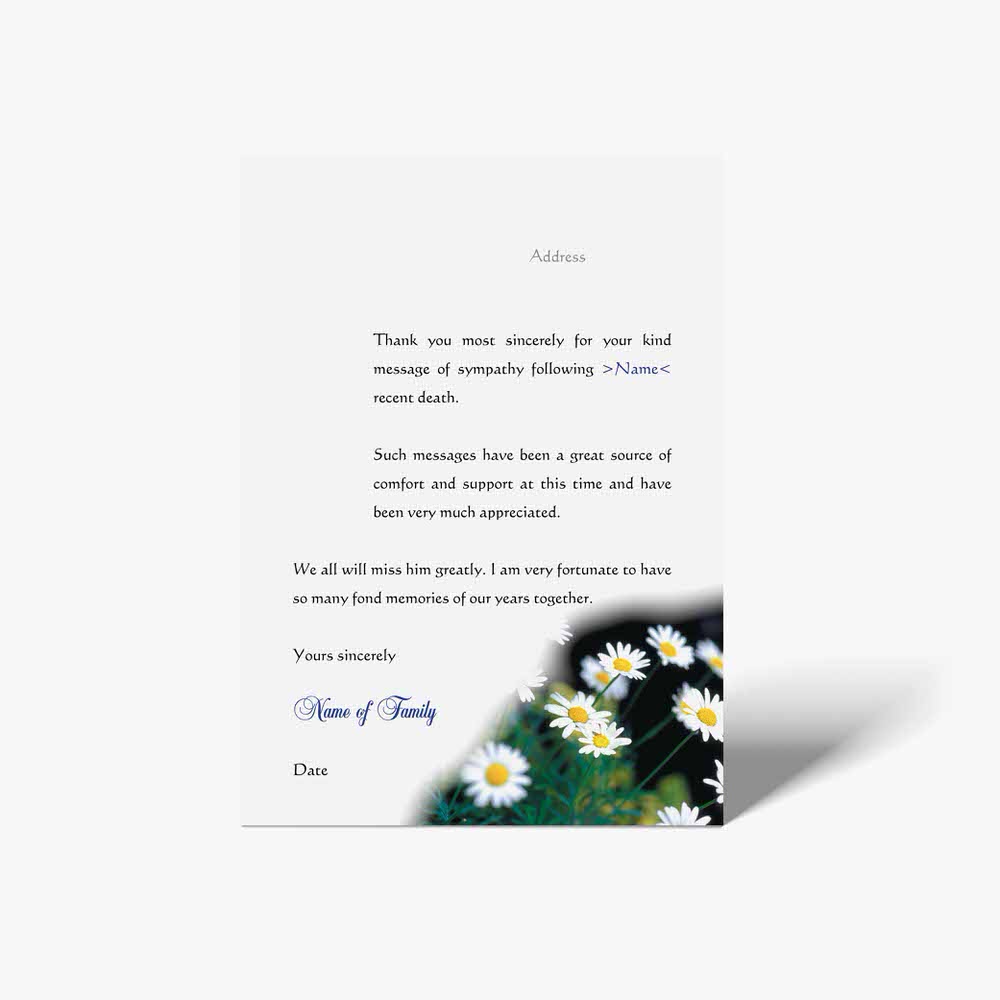 thank you card with daisies