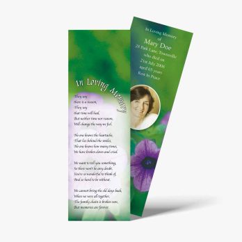 a bookmark with a photo of a woman and a poem