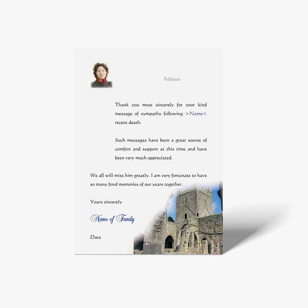 thank you card for a donation to the church