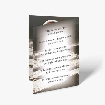 a card with a poem on it