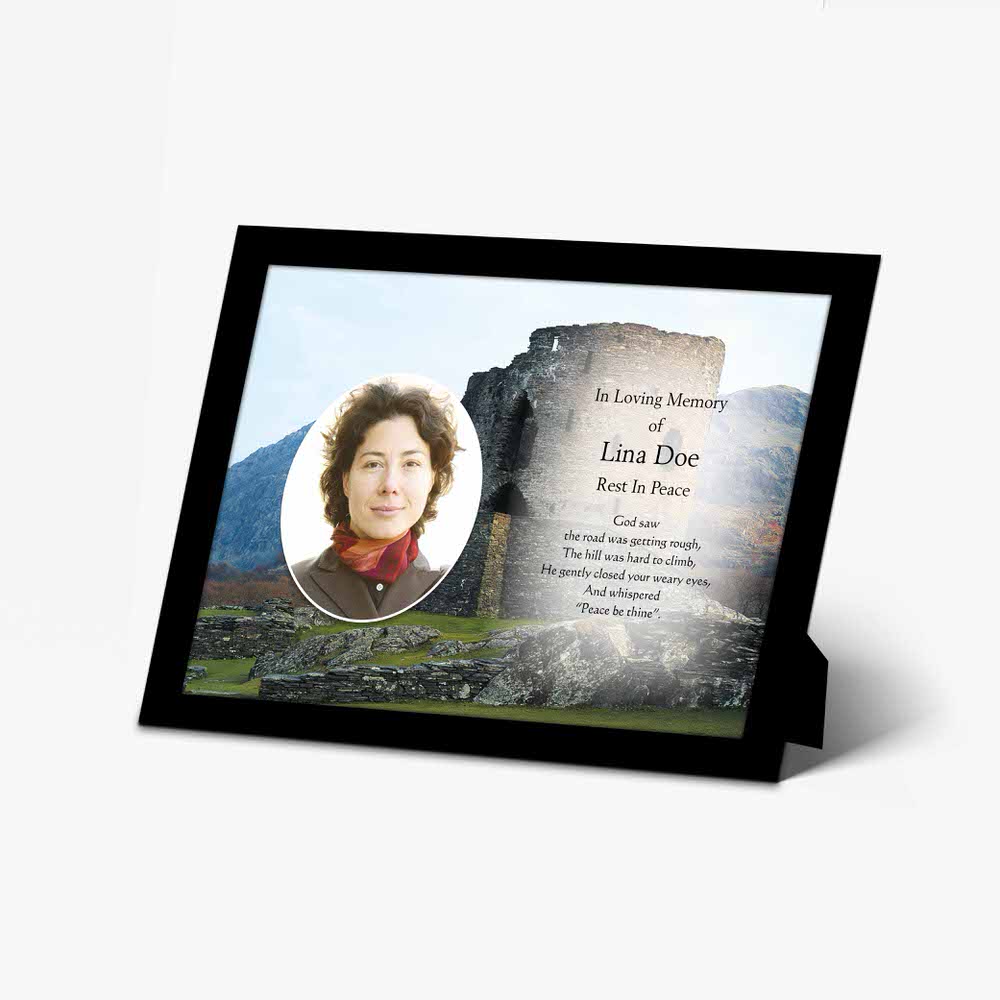 a personalised memorial photo frame