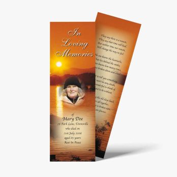 a bookmark with a sunset on it