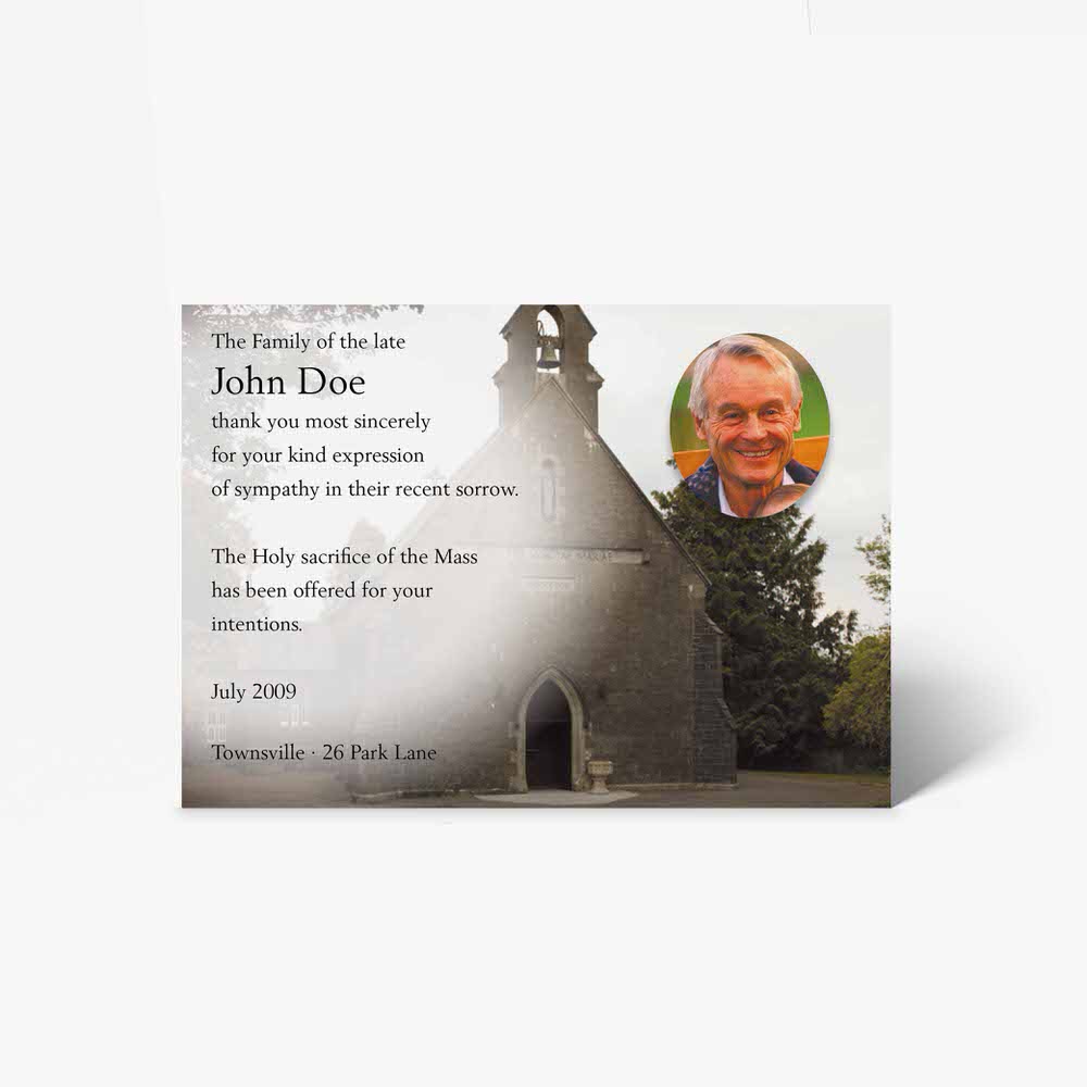 funeral card template with photo