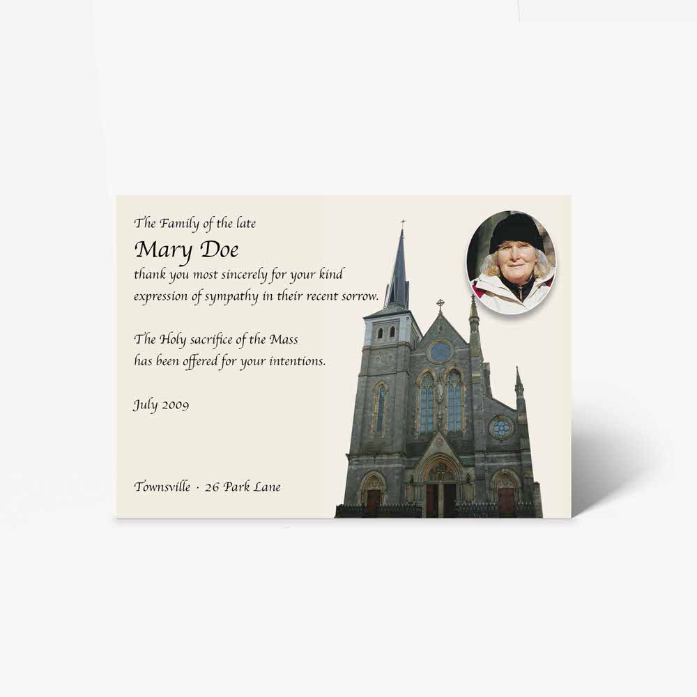 a personalised funeral card