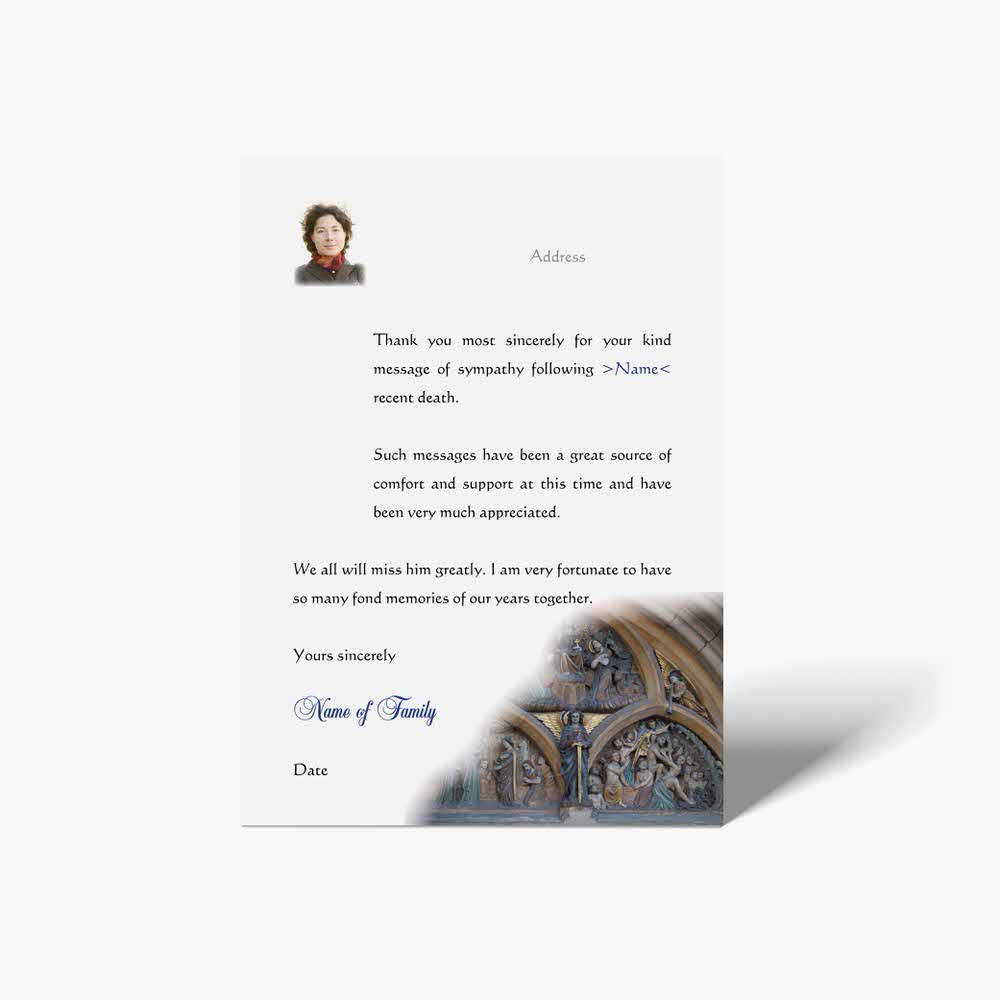 thank you letter template for a funeral