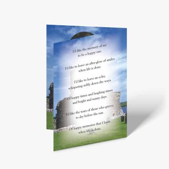 a card with a poem about the lighthouse