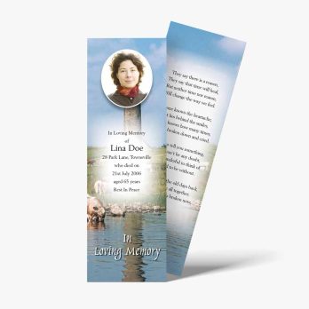 a bookmark with a photo of a woman on it