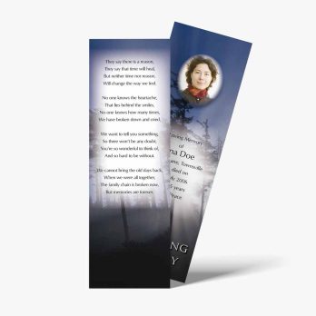 a bookmark with a poem on it