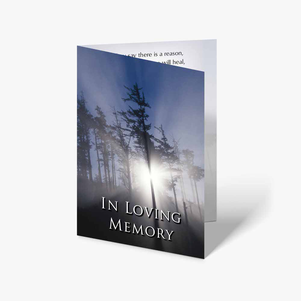 in loving memory memorial card