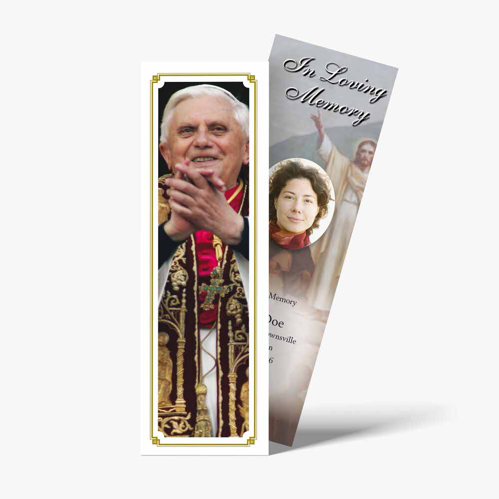 a bookmark with a picture of pope francis