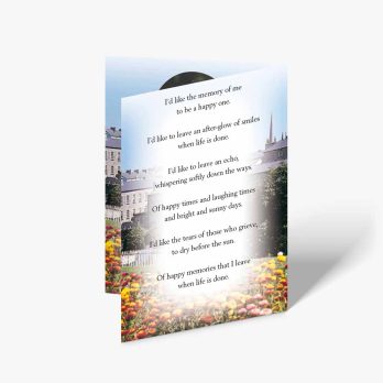 a card with a poem about the city of paris