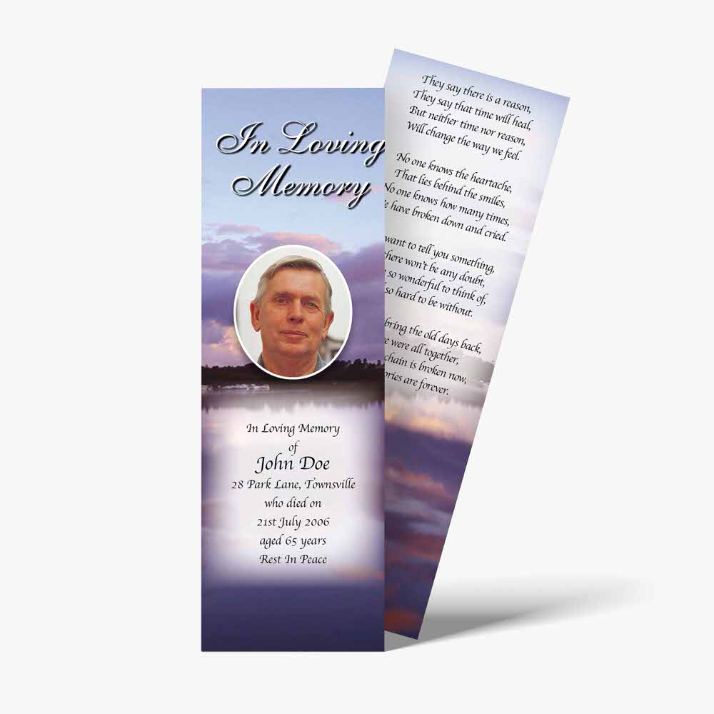 a bookmark with a photo of a man in the sky