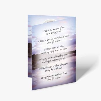 a card with a poem on it