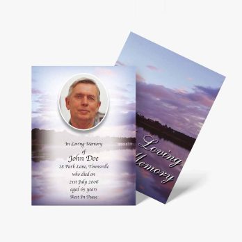 a funeral card with a photo of a man on it