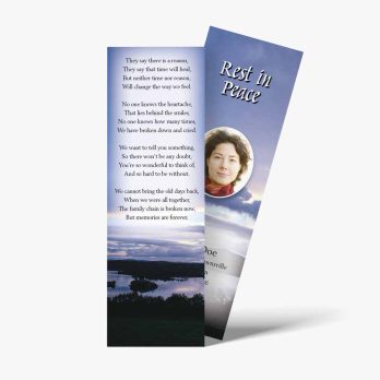 a bookmark with a photo of a woman on it