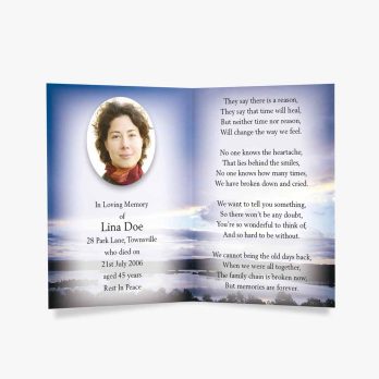 a beautiful blue sky funeral card template