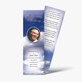 funeral bookmark template