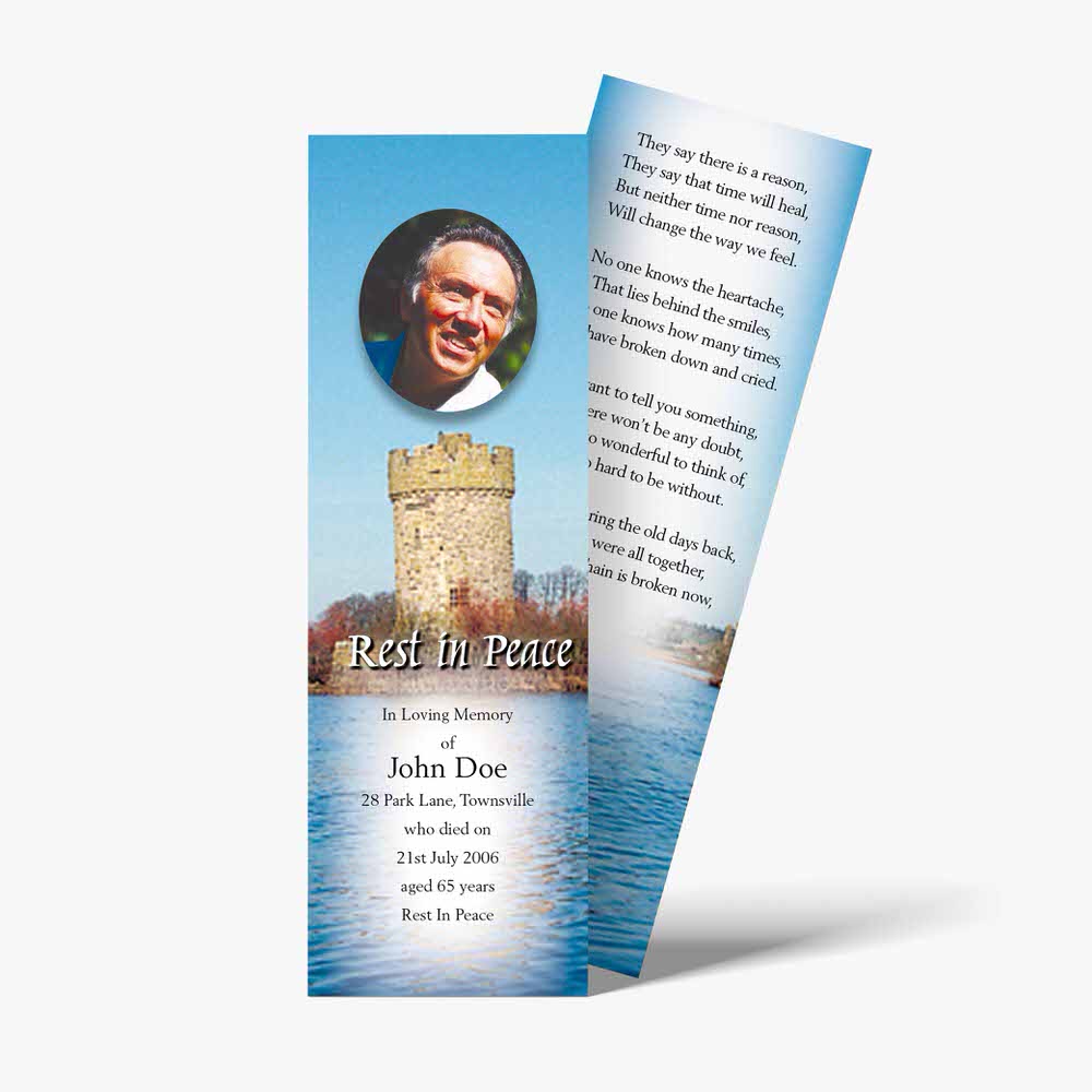 a bookmark with a photo of a man on it