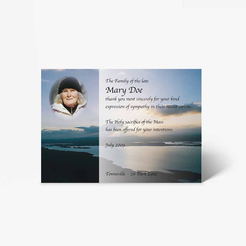 funeral card template - mary day