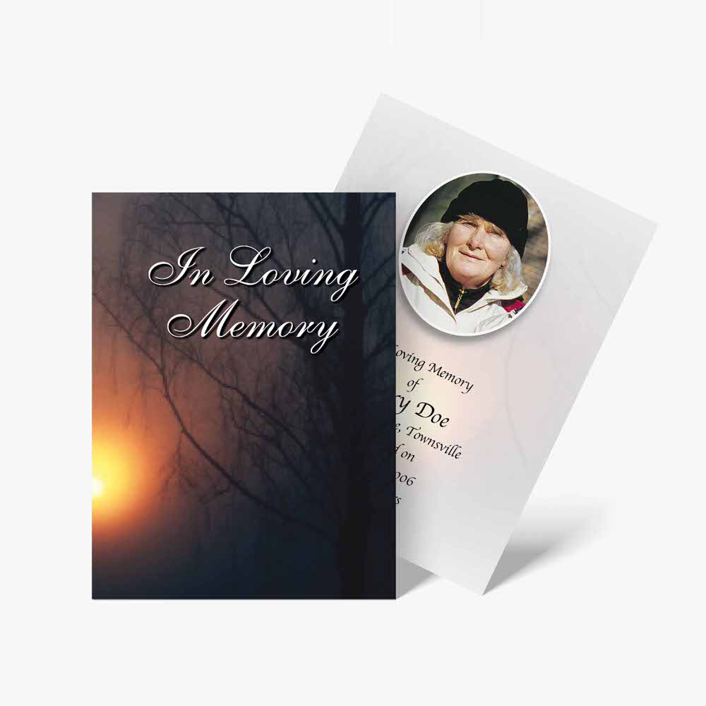 in loving memory memorial card