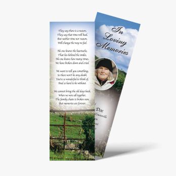 a bookmark with a picture of a man and a dog