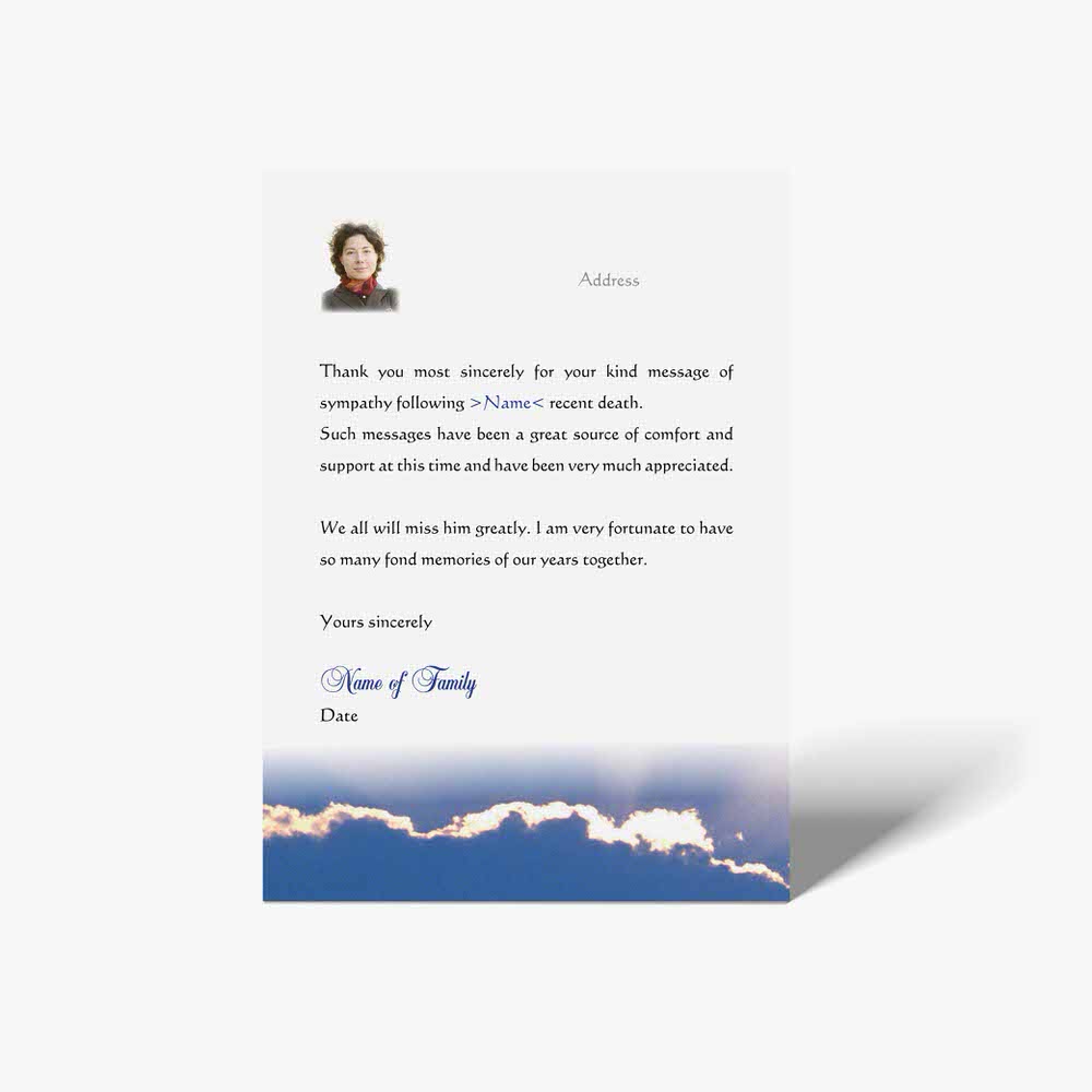 thank you letter template for funeral