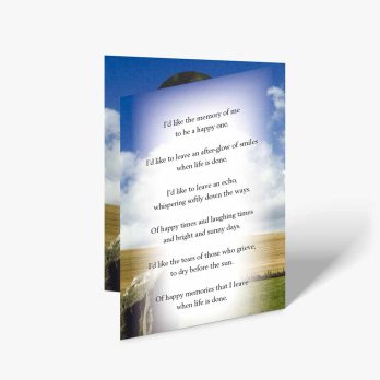 a card with a poem about a farm and a fence