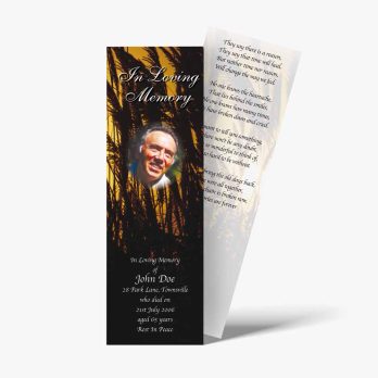 a bookmark with a photo of a man in a tropical setting