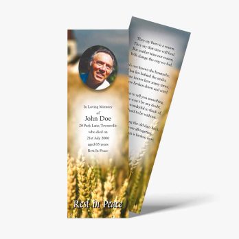 a bookmark with an image of a man in a field