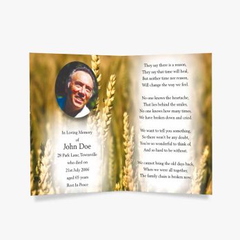 funeral program template - wheat field