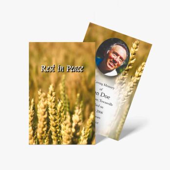 real in peace funeral card template