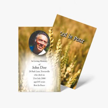 wheat harvest funeral invitation