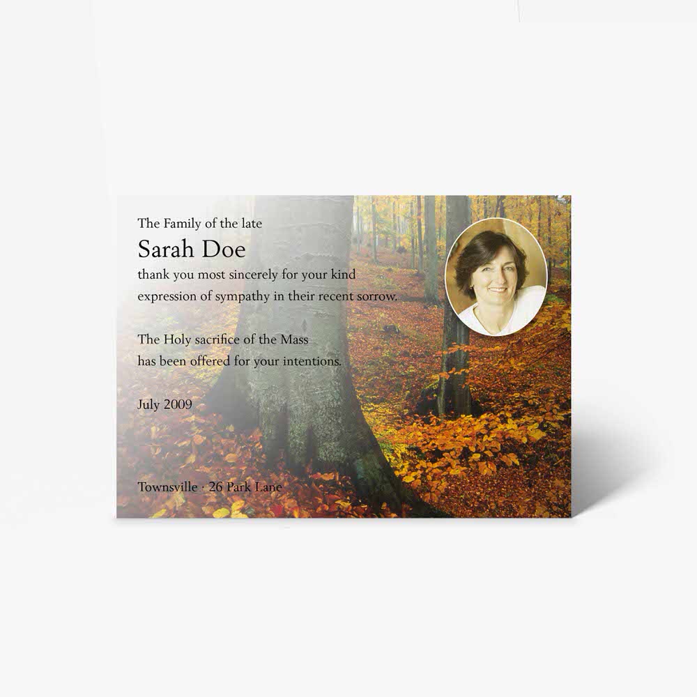 autumn funeral card template