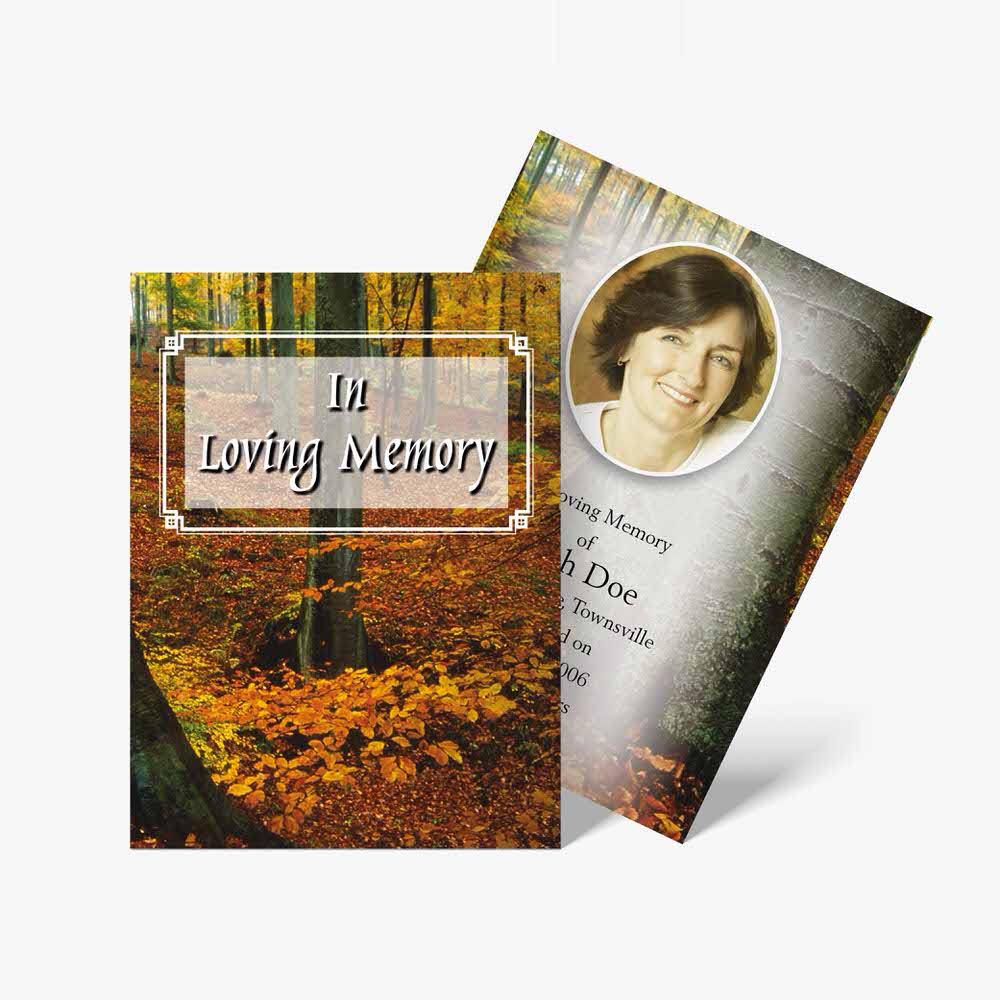 fall memorial card template