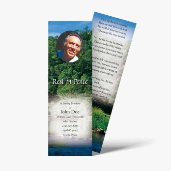 a bookmark with a photo of a man in a river