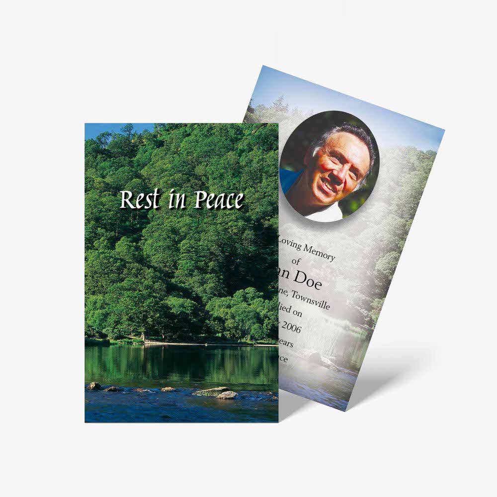 red in peace funeral program