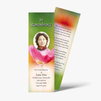 a bookmark with a photo of a poppy flower