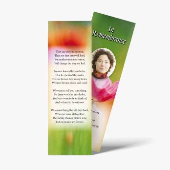 a bookmarks with a poem on it