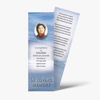 a bookmark with a photo of a woman on it