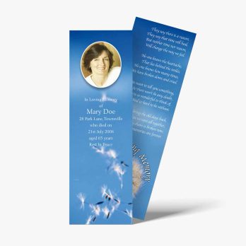 a bookmark with a photo of a woman and a quote