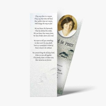 a bookmark with a photo of a woman in a white dress